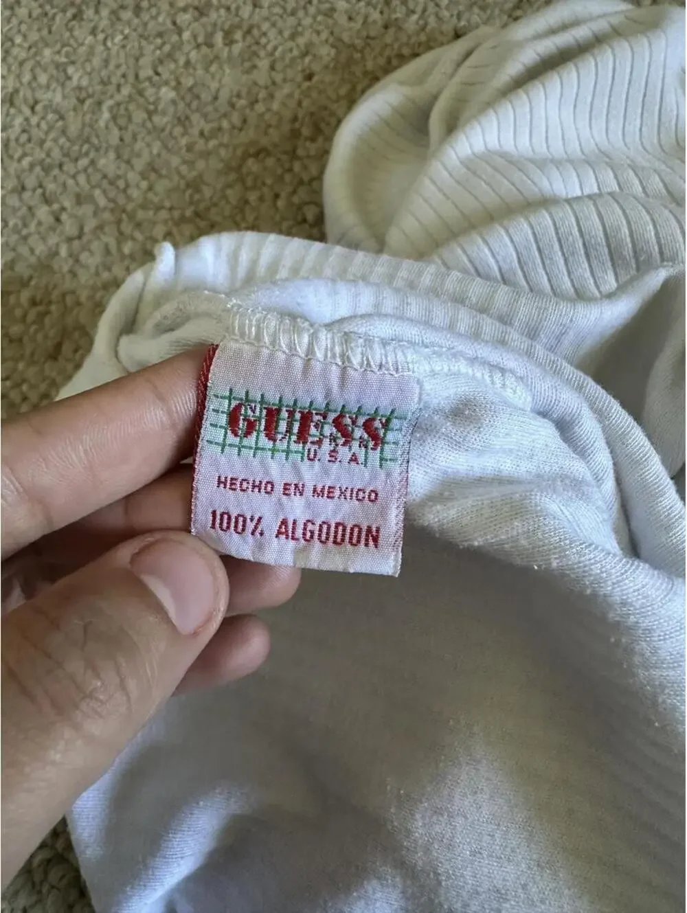 vintage Guess white ribbed tee